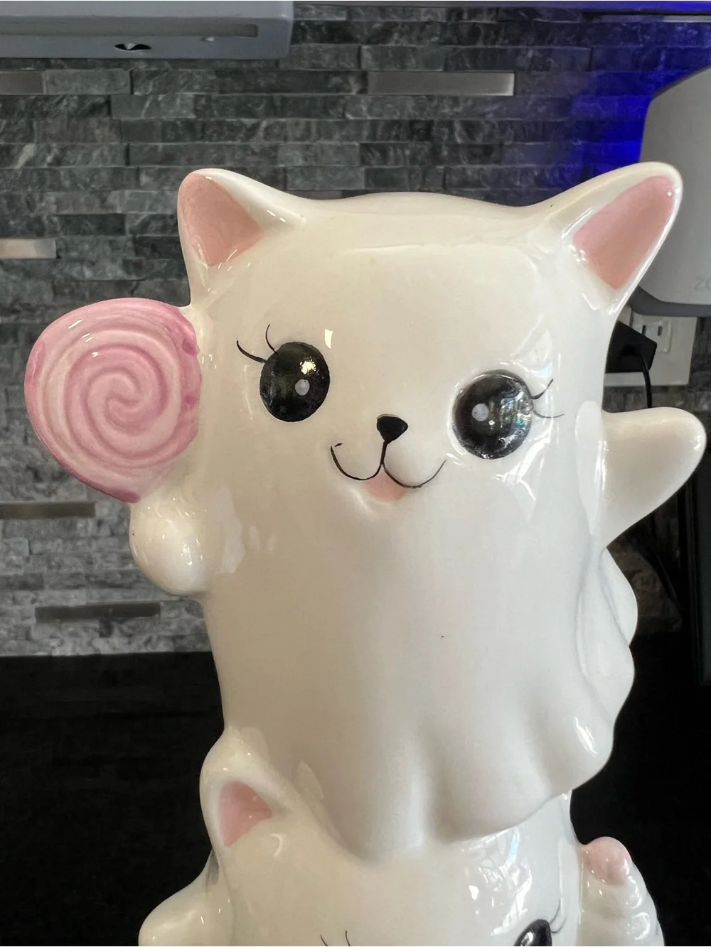 ADORABLE!!! Stacking SWEET TREATS Cat Ghost Ceramic Decor- 13 1/2 In Tall!!